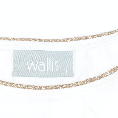 Wallis Womens White Animal Print Short Sleeve Blouse Size L