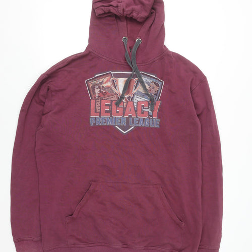 Premium Men Red 2XL Pullover Hoodie Graphic Print Fleece
