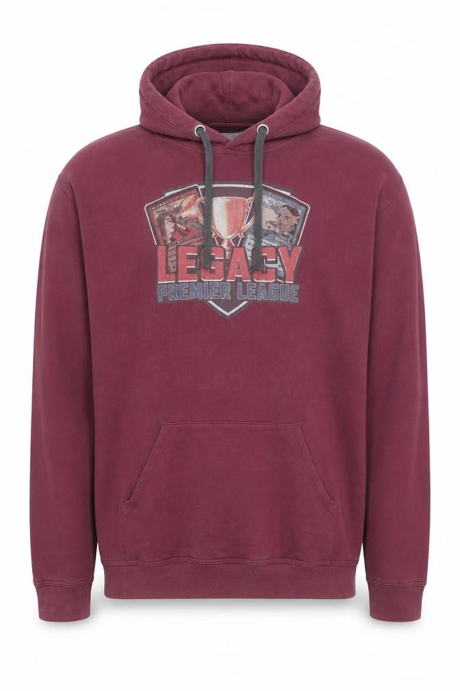 Front view of Premium Men Red 2XL Pullover Hoodie Graphic Print Fleece