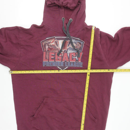 Premium Men Red 2XL Pullover Hoodie Graphic Print Fleece