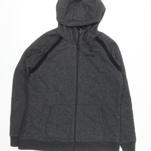 Gymshark Men's Grey Full Zip Hoodie Size L Regular Fit