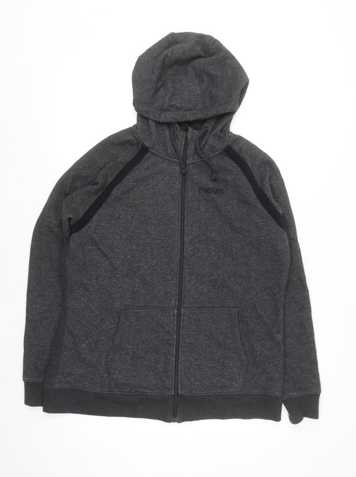 Gymshark Men's Grey Full Zip Hoodie Size L Regular Fit