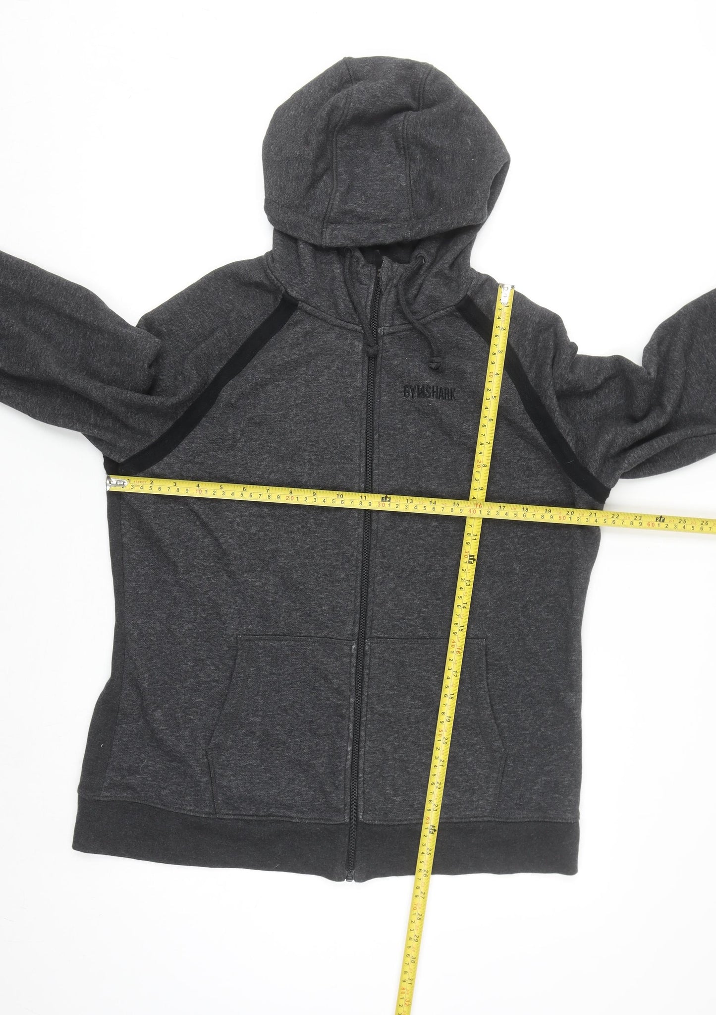 Gymshark Men's Grey Full Zip Hoodie Size L Regular Fit