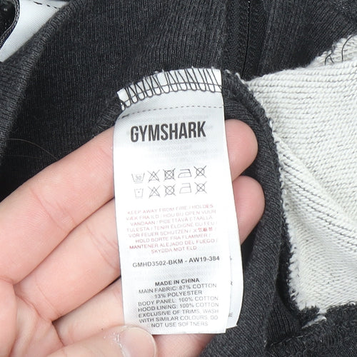 Gymshark Men's Grey Full Zip Hoodie Size L Regular Fit