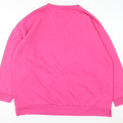Peacocks Women Pink Sequin Cocktail Hour Sweatshirt XL