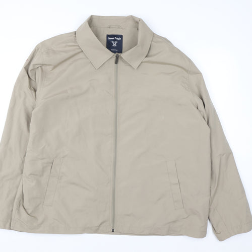 James Pringle Men's Beige 2XL Full Zip Lined Jacket