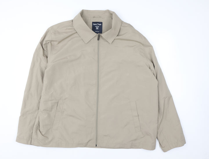 James Pringle Men's Beige 2XL Full Zip Lined Jacket