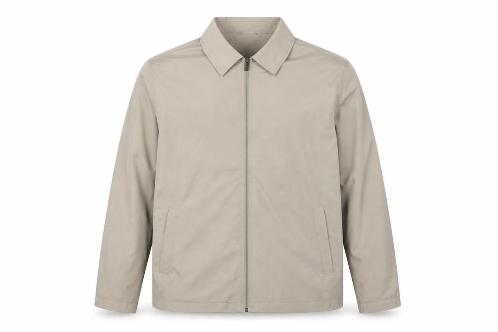 Front view of James Pringle Men's Beige 2XL Full Zip Lined Jacket