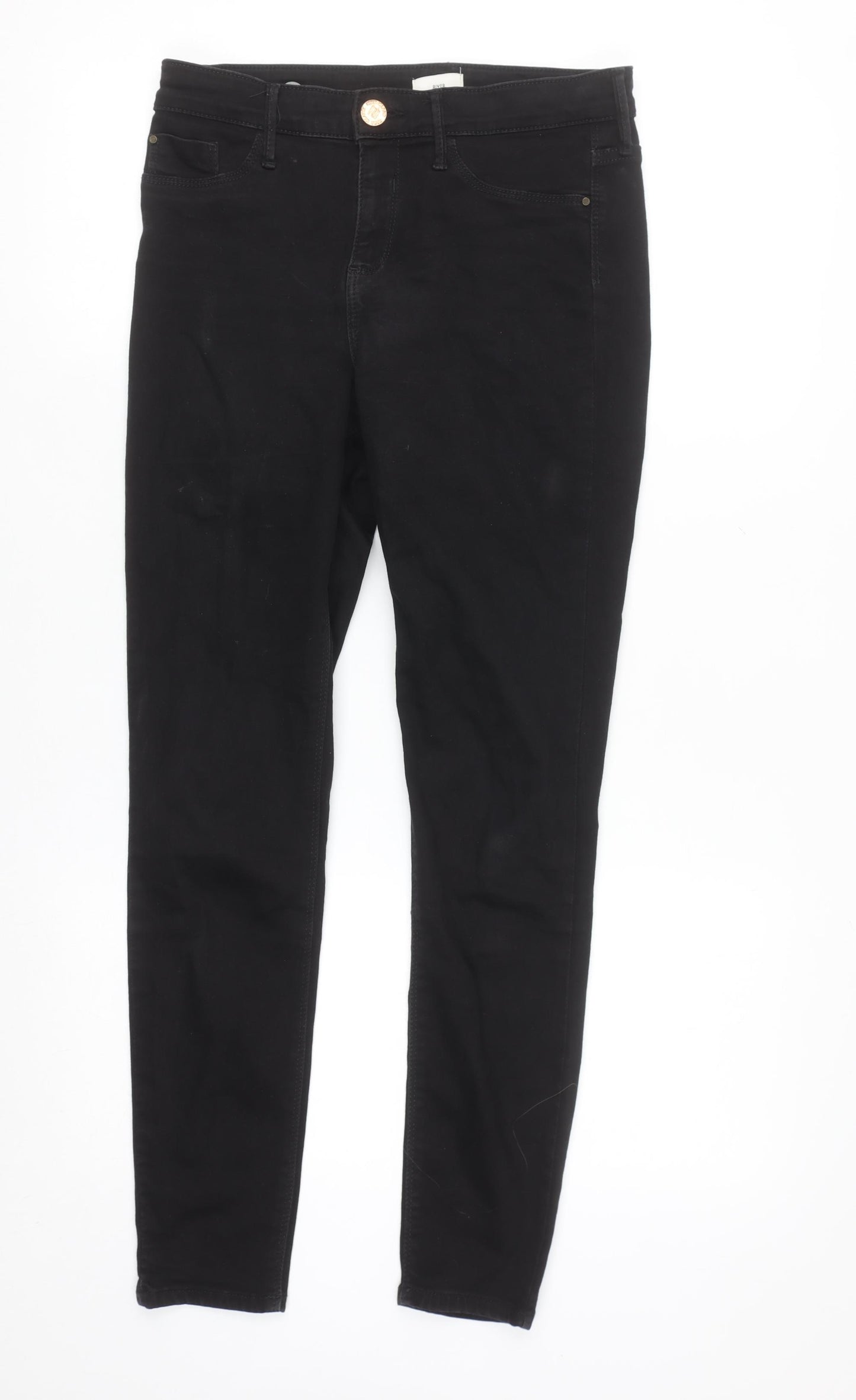 River Island Womens Black Skinny Jeans Size 10 Slim Fit Stretch
