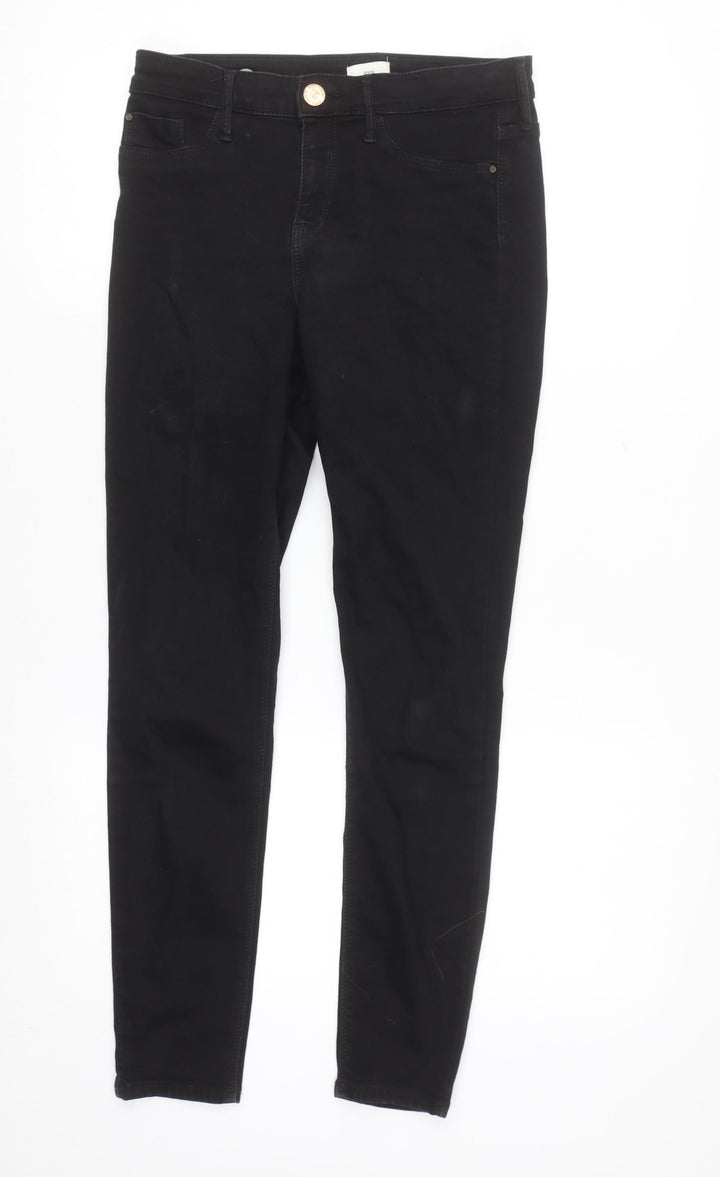 River Island Womens Black Skinny Jeans Size 10 Slim Fit Stretch