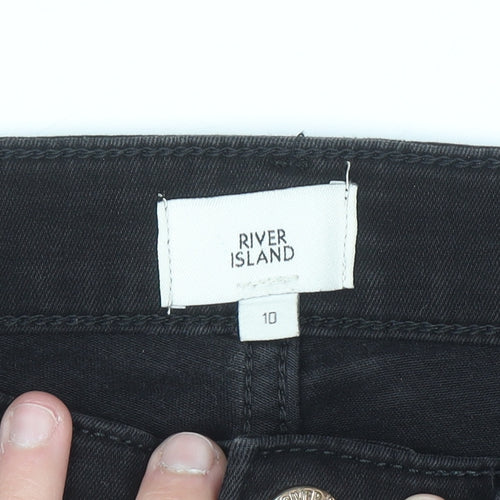 River Island Womens Black Skinny Jeans Size 10 Slim Fit Stretch