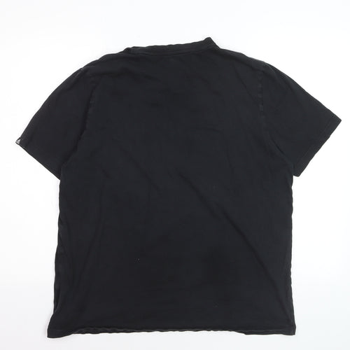 adidas Men's Black L Graphic Print Sports Cotton T-Shirt