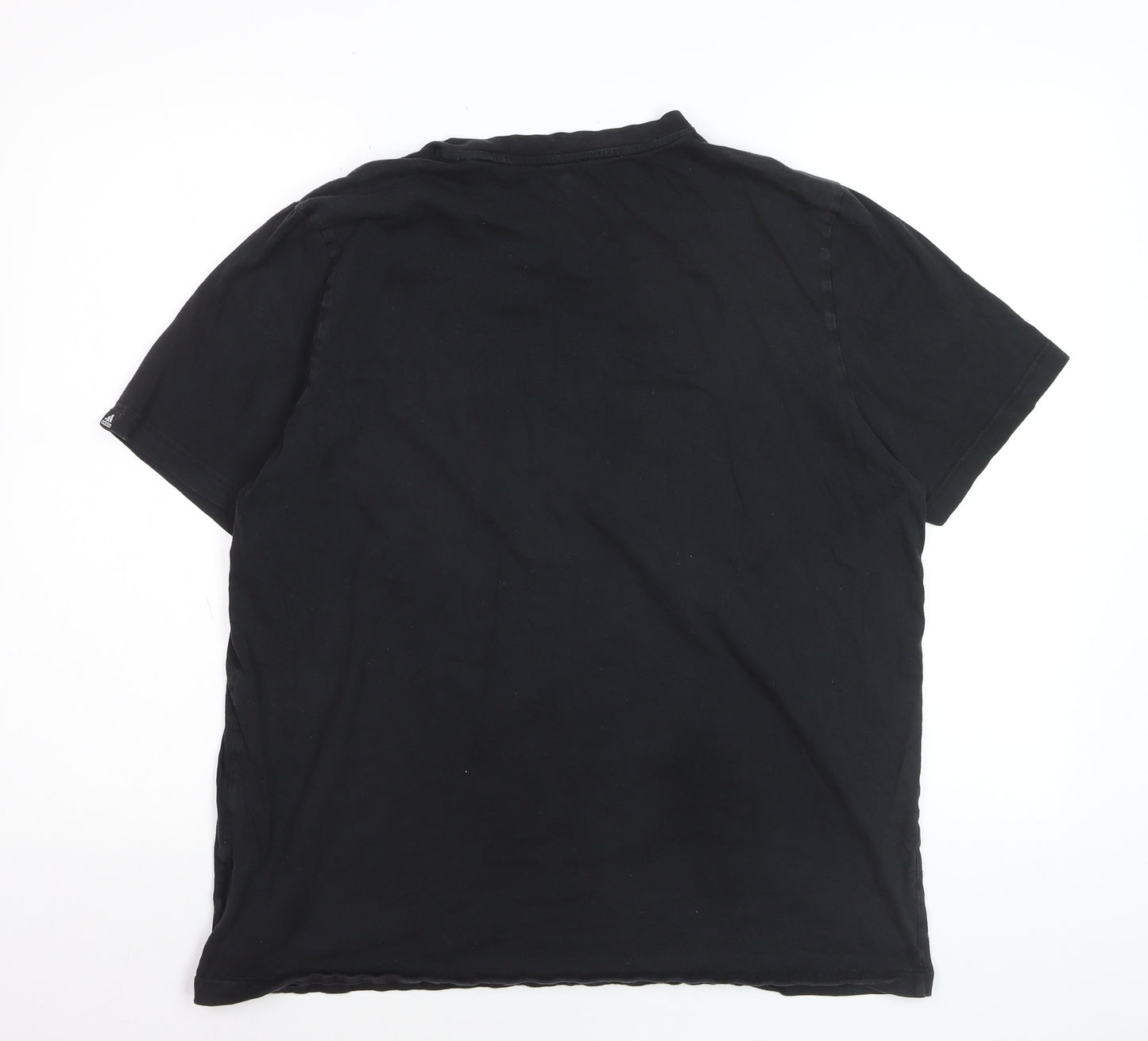 adidas Men's Black L Graphic Print Sports Cotton T-Shirt