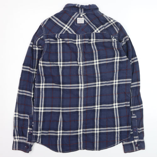 An Ambrose Brand Co. Men's Blue Plaid Long Sleeve Cotton Button-Up Shirt - Size M