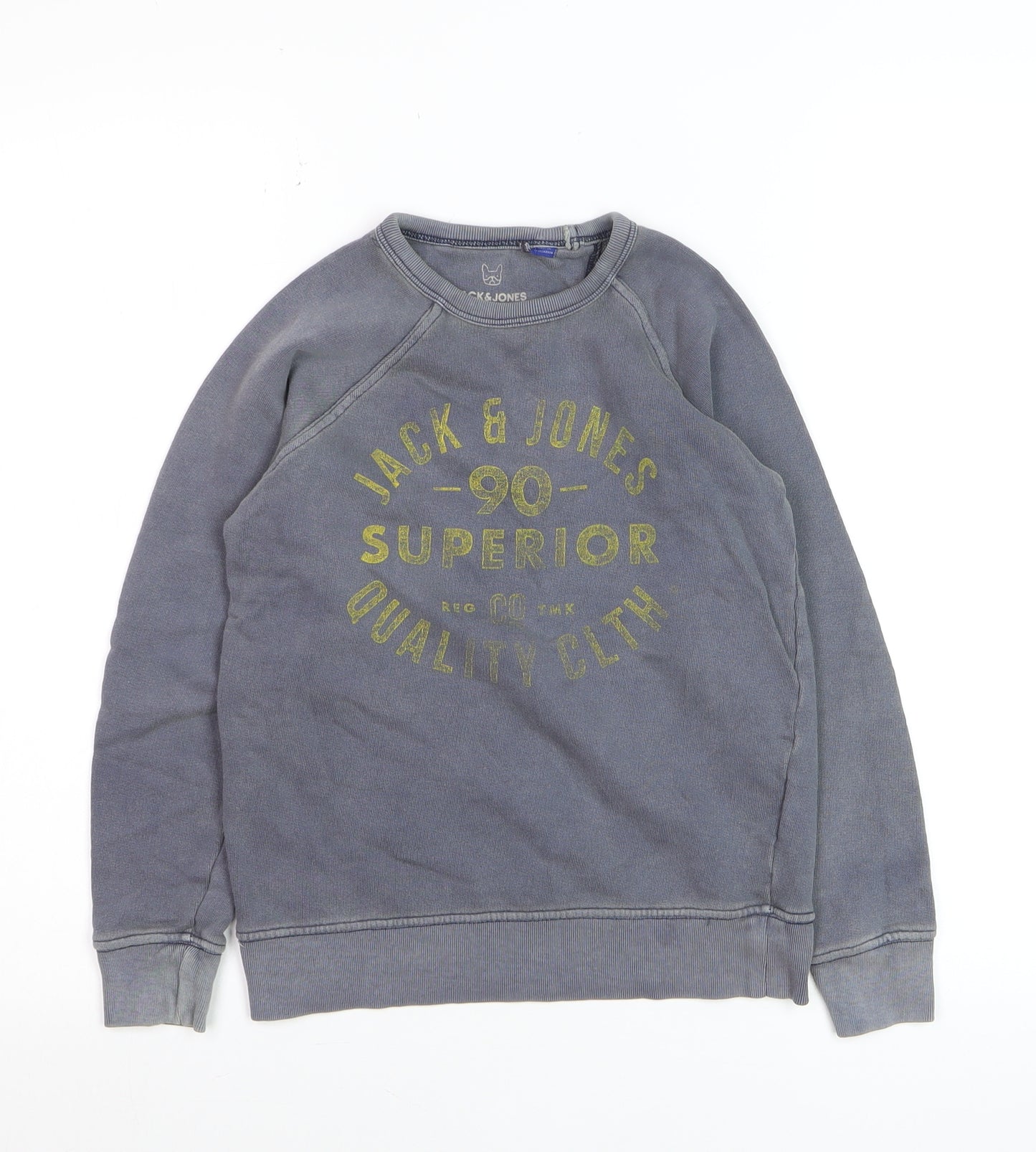 Jack & Jones Boys Grey Pullover Graphic Print Cotton Jumper 10 Years