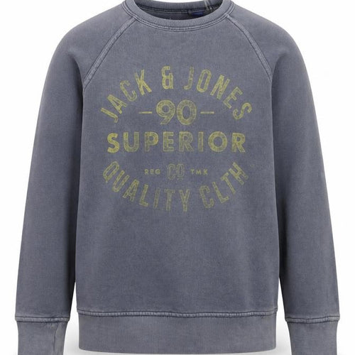 Jack & Jones Boys Grey Pullover Graphic Print Cotton Jumper 10 Years
