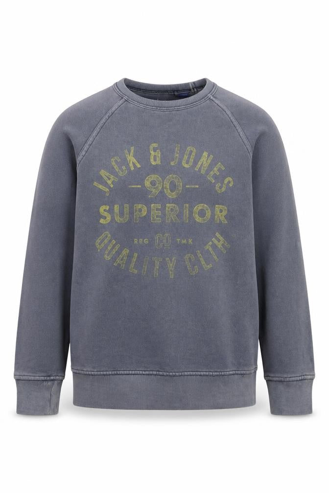 Jack & Jones Boys Grey Pullover Graphic Print Cotton Jumper 10 Years