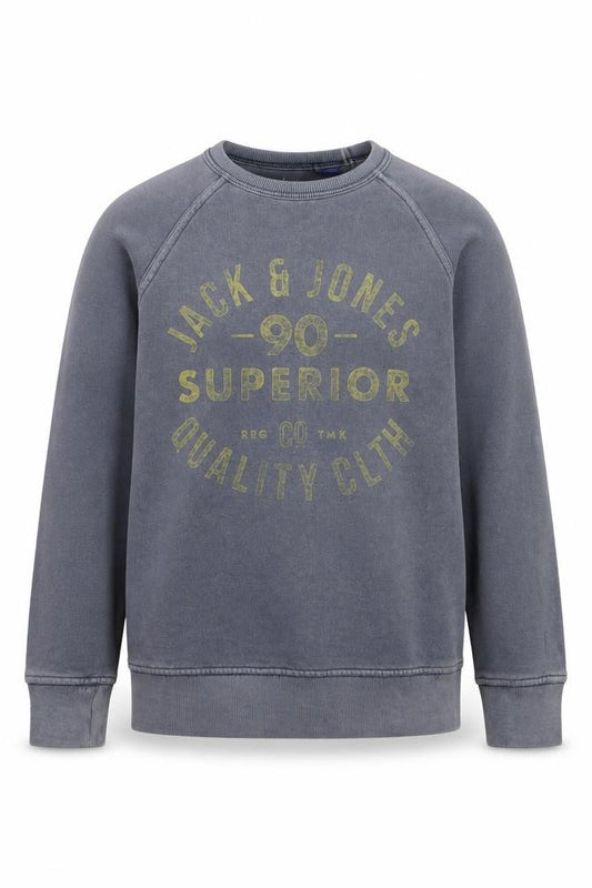 Jack & Jones Boys Grey Pullover Graphic Print Cotton Jumper 10 Years