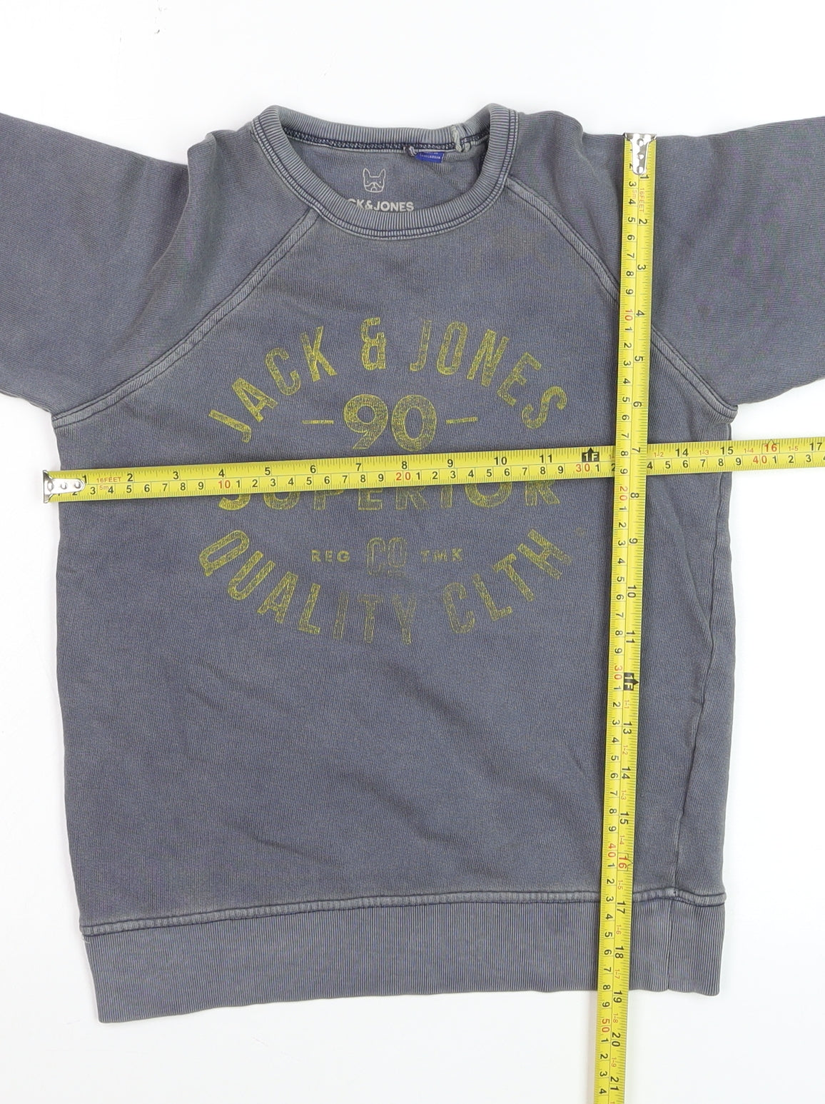 Jack & Jones Boys Grey Pullover Graphic Print Cotton Jumper 10 Years
