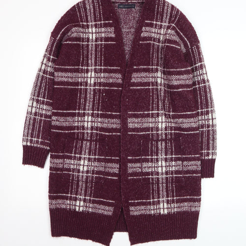 Marks and Spencer Women’s Purple Check Longline Cardigan Size M