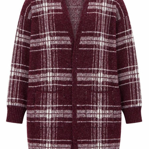 Marks and Spencer Women’s Purple Check Longline Cardigan Size M