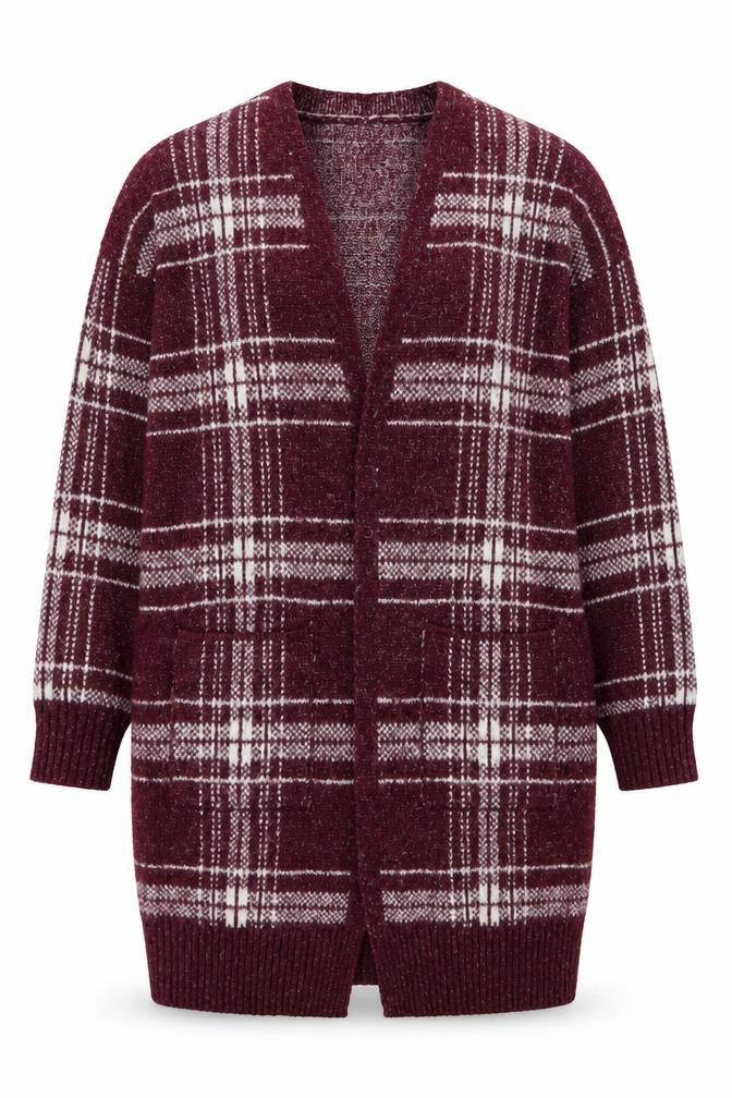 Marks and Spencer Women’s Purple Check Longline Cardigan Size M