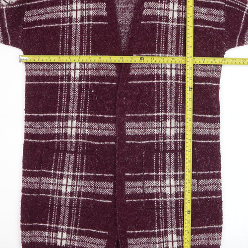 Marks and Spencer Women’s Purple Check Longline Cardigan Size M