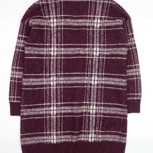 Marks and Spencer Women’s Purple Check Longline Cardigan Size M