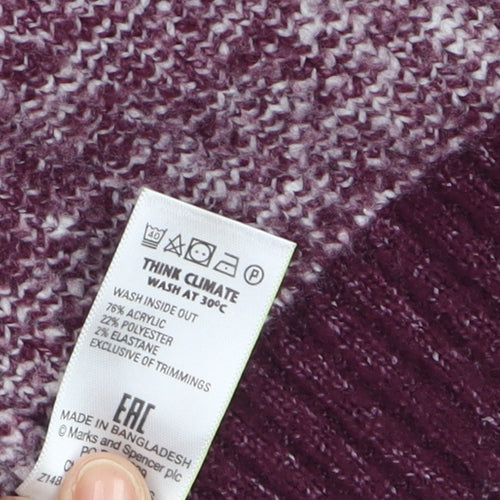 Marks and Spencer Women’s Purple Check Longline Cardigan Size M