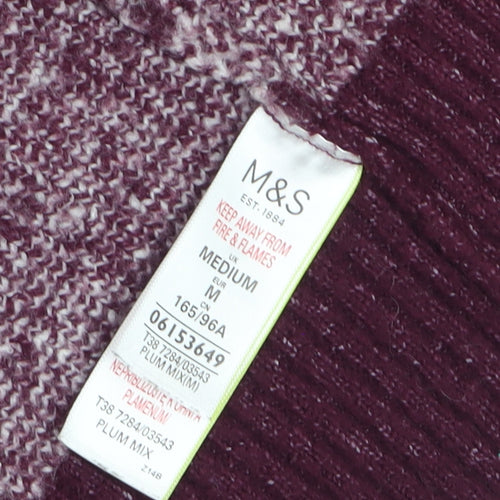 Marks and Spencer Women’s Purple Check Longline Cardigan Size M