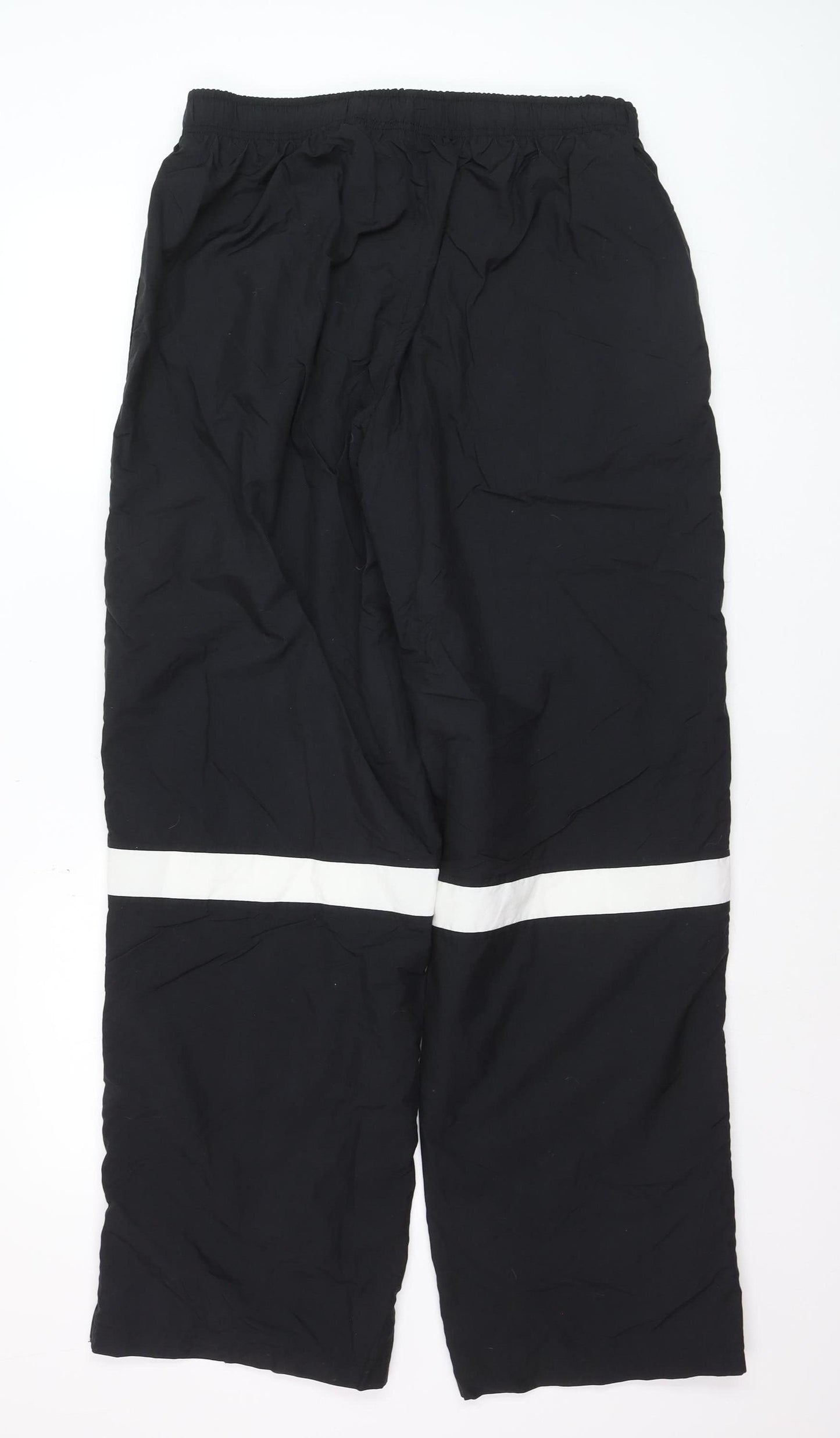 Nike Men's Black Track Pants Size L Elastic Waist Reflective Stripes