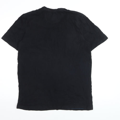 Diesel Men's Black XL Logo Colourblock Cotton Crew Neck T-Shirt