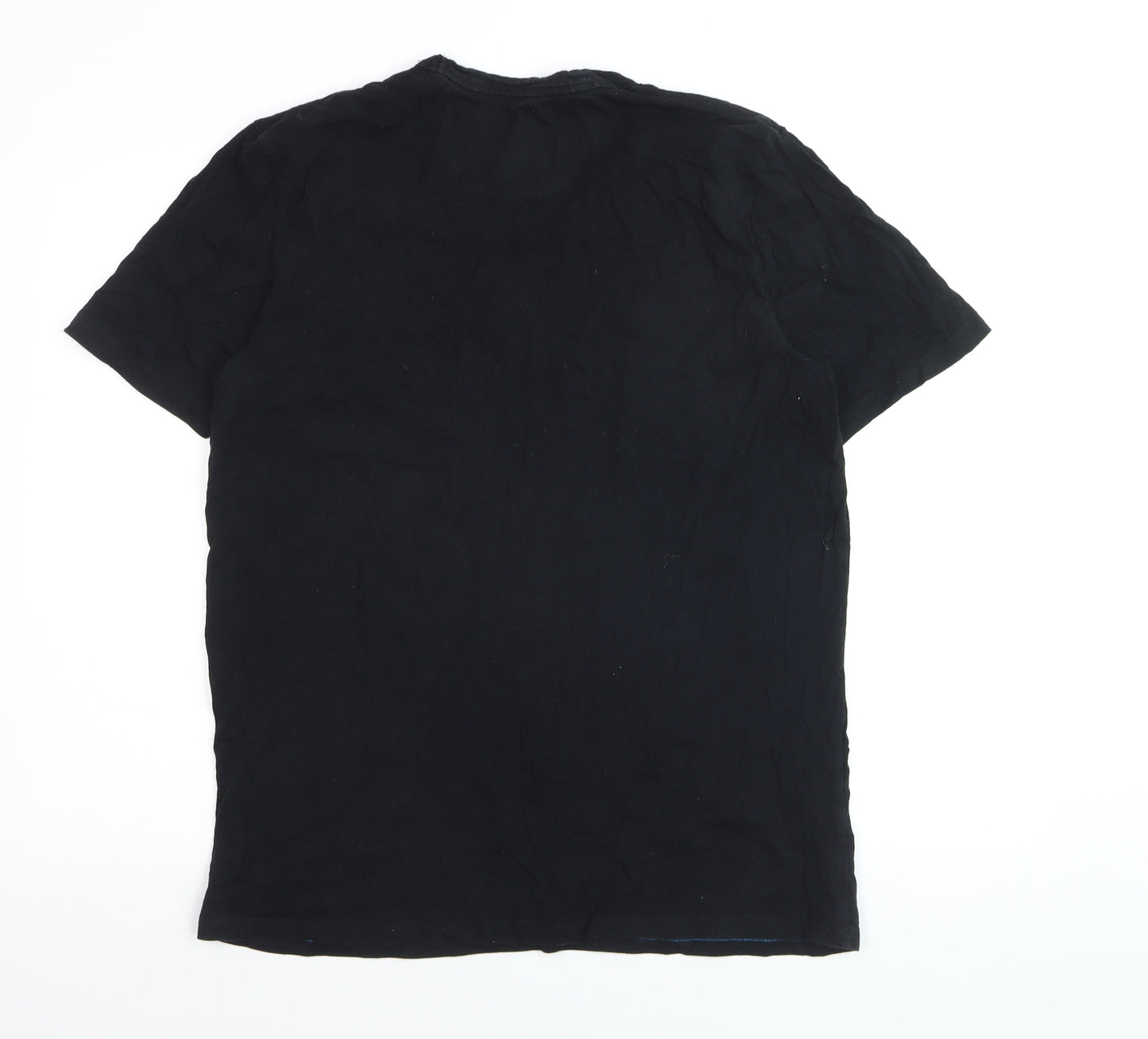 Diesel Men's Black XL Logo Colourblock Cotton Crew Neck T-Shirt
