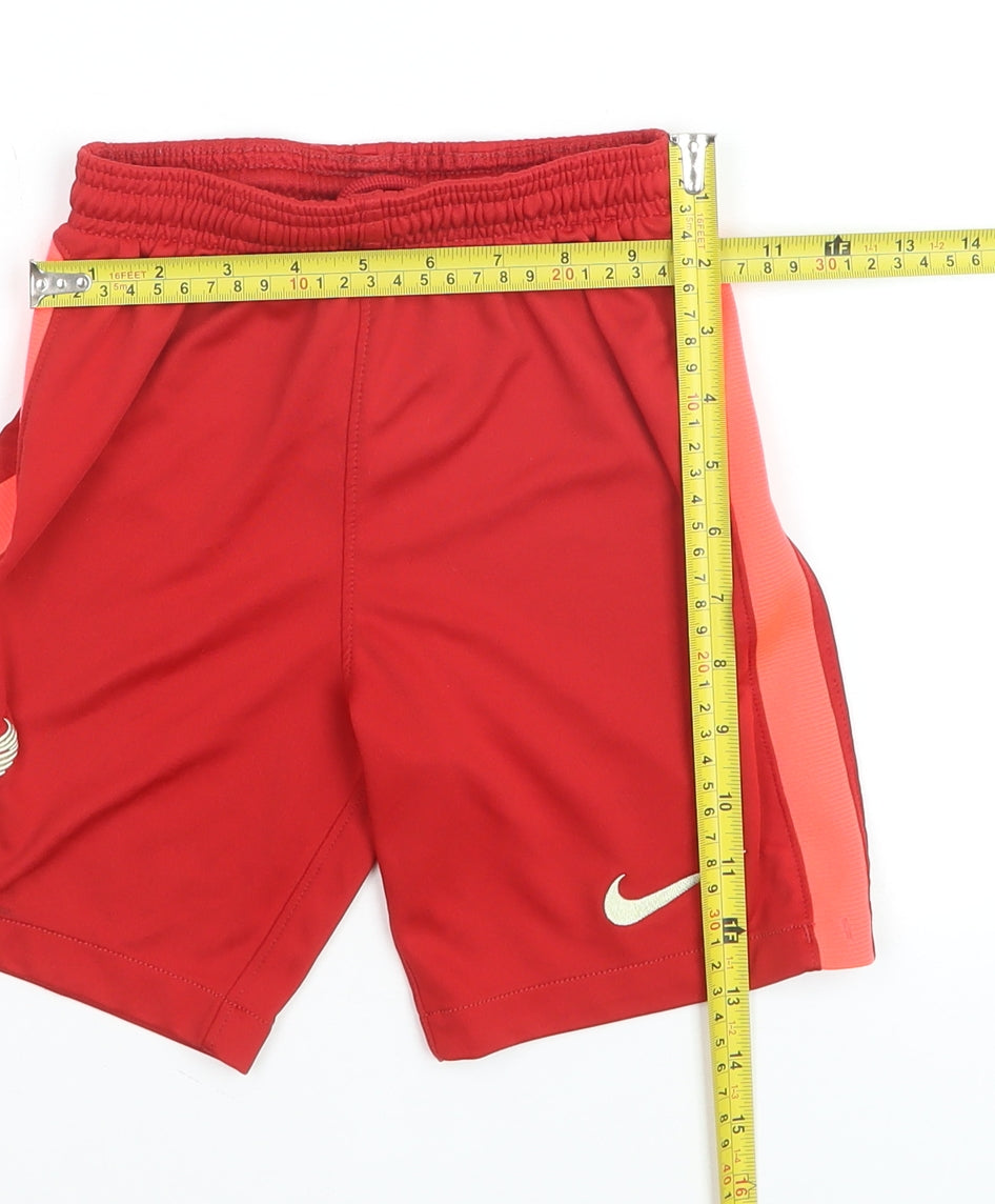 Nike Boys Red Liverpool FC Dri-FIT Football Shorts Size 6-7 Years