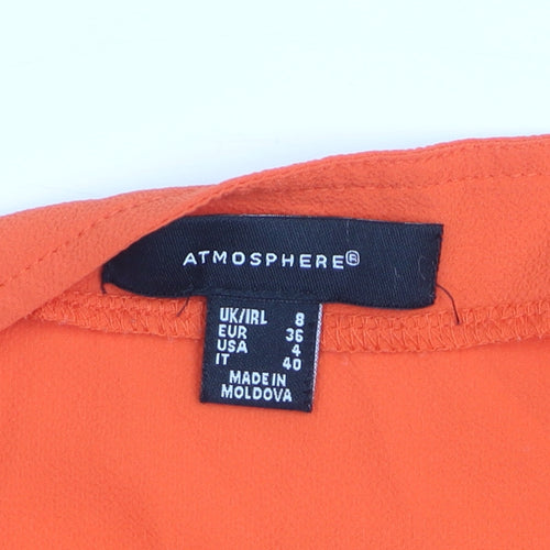 Atmosphere Women's Orange Cold Shoulder Ruffle Camisole Blouse Size 8