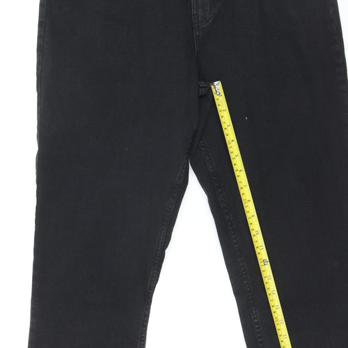 Dunnes Stores Women’s Black Mom Jeans Size 16 High Rise Stretch Denim