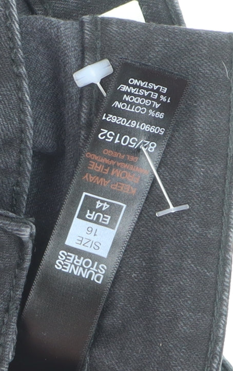 Dunnes Stores Women’s Black Mom Jeans Size 16 High Rise Stretch Denim