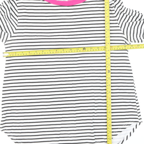 The Casual Company Women’s Multicoloured Striped Long Sleeve Cotton T-Shirt Size M