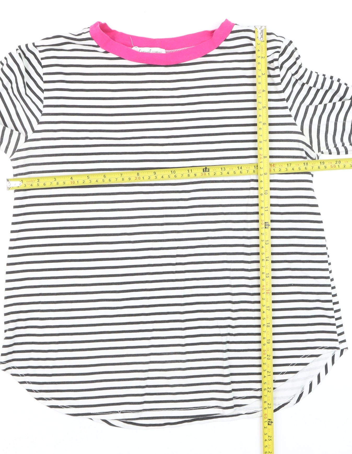 The Casual Company Women’s Multicoloured Striped Long Sleeve Cotton T-Shirt Size M
