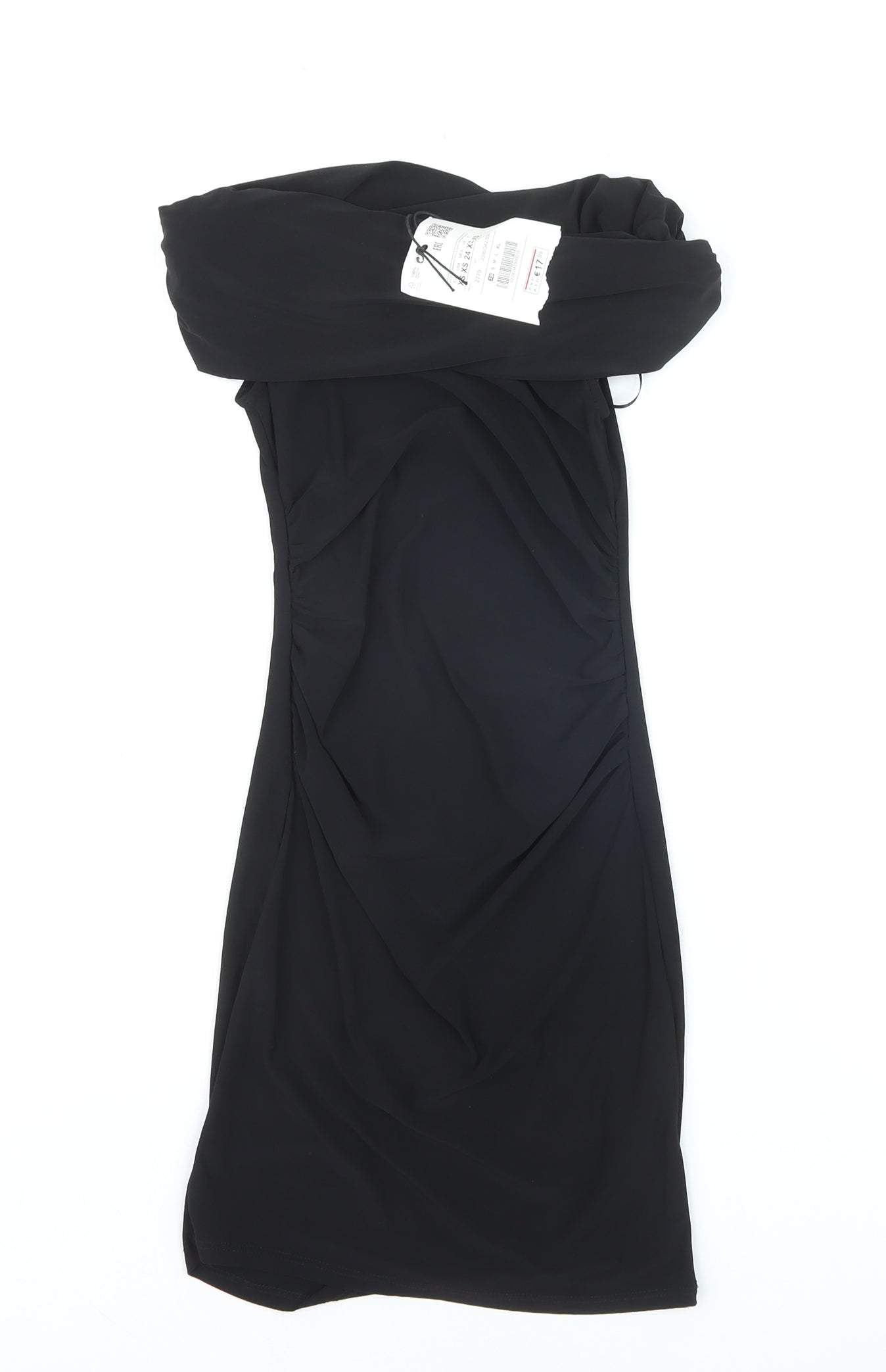 Pull&Bear Women’s Black Off Shoulder Bodycon Ruched Dress XS