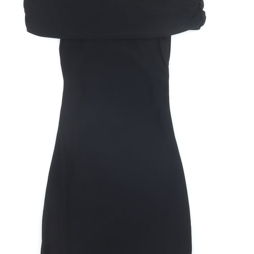 Pull&Bear Women’s Black Off Shoulder Bodycon Ruched Dress XS