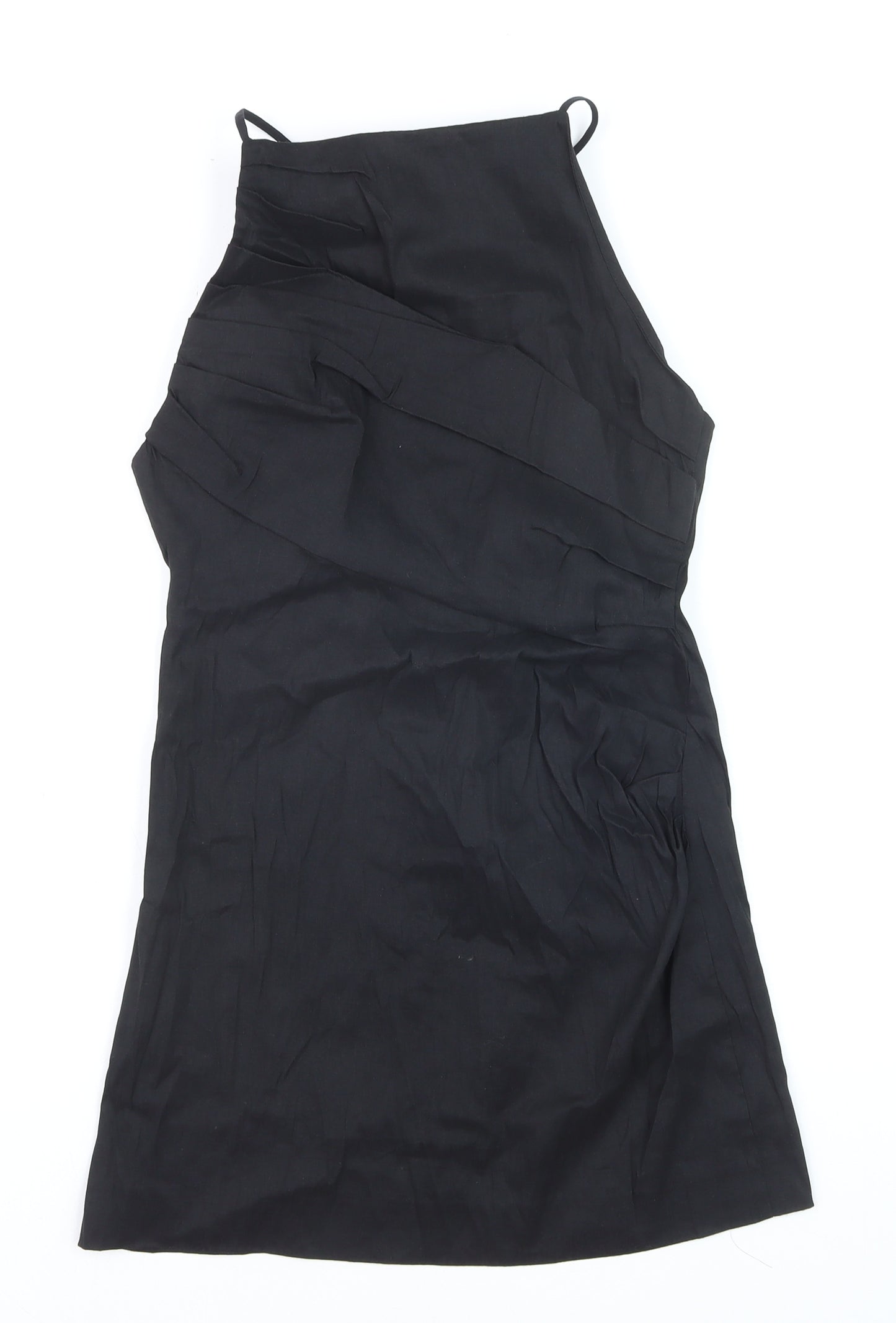 Zara Women Black Halter Bodycon Short Dress Size 12