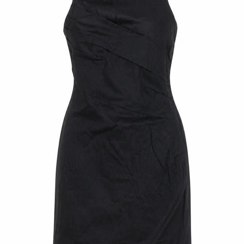 Zara Women Black Halter Bodycon Short Dress Size 12