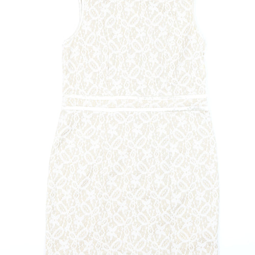 Atmosphere Women Beige Lace Sheath Dress Size 14
