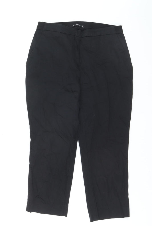 Dunnes Women’s Black Cotton Stretch Cropped Trousers Size 10