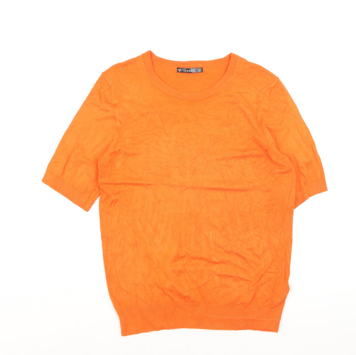 Dunnes Womens Orange Short Sleeve Crew Neck Knit Jumper M