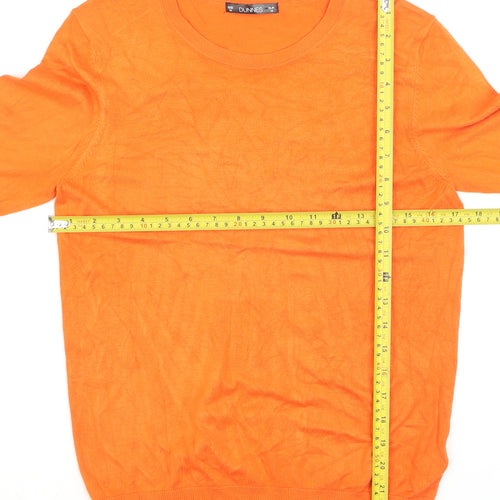 Dunnes Womens Orange Short Sleeve Crew Neck Knit Jumper M
