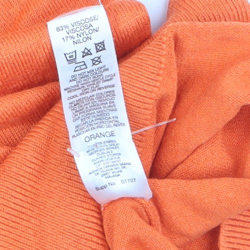 Dunnes Womens Orange Short Sleeve Crew Neck Knit Jumper M
