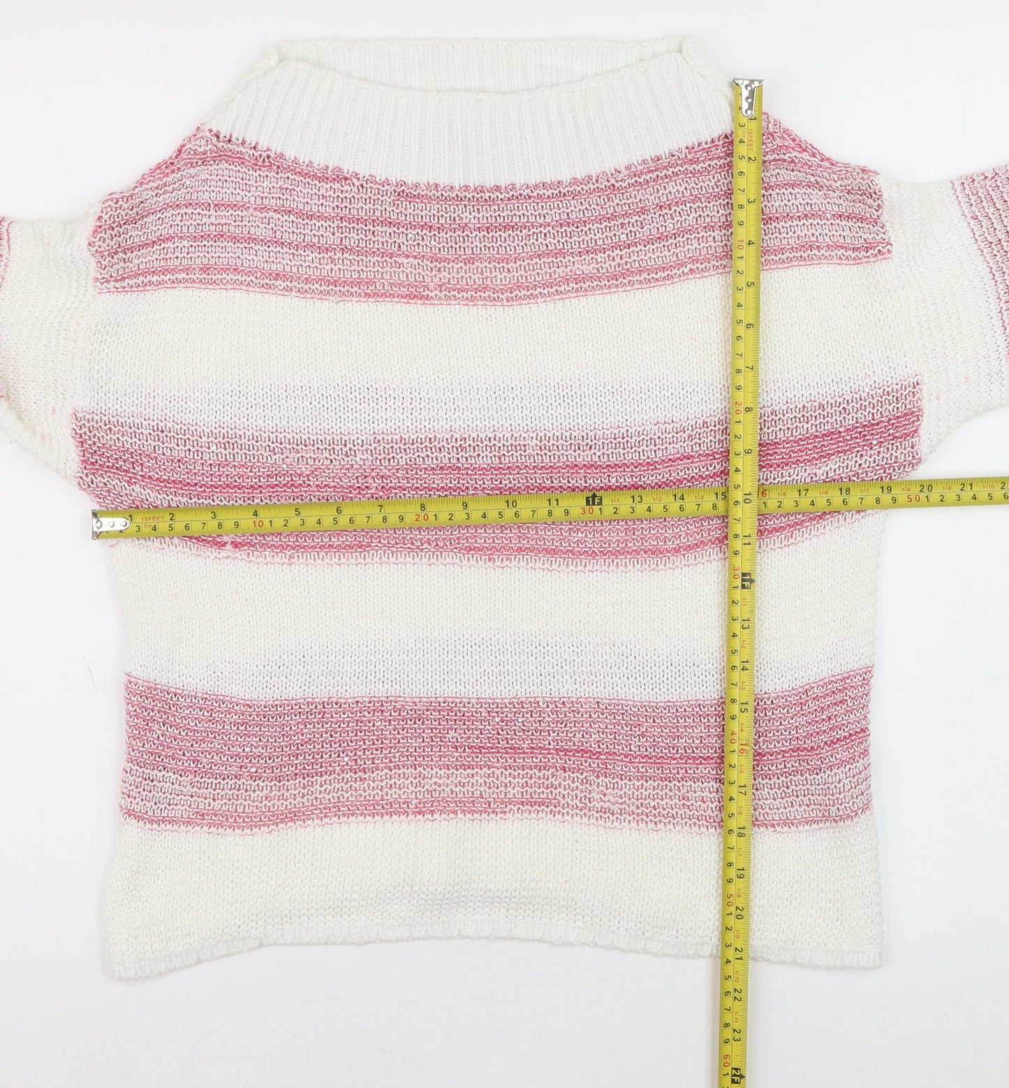 United Colors of Benetton Women's Multicoloured Striped Knit Jumper M