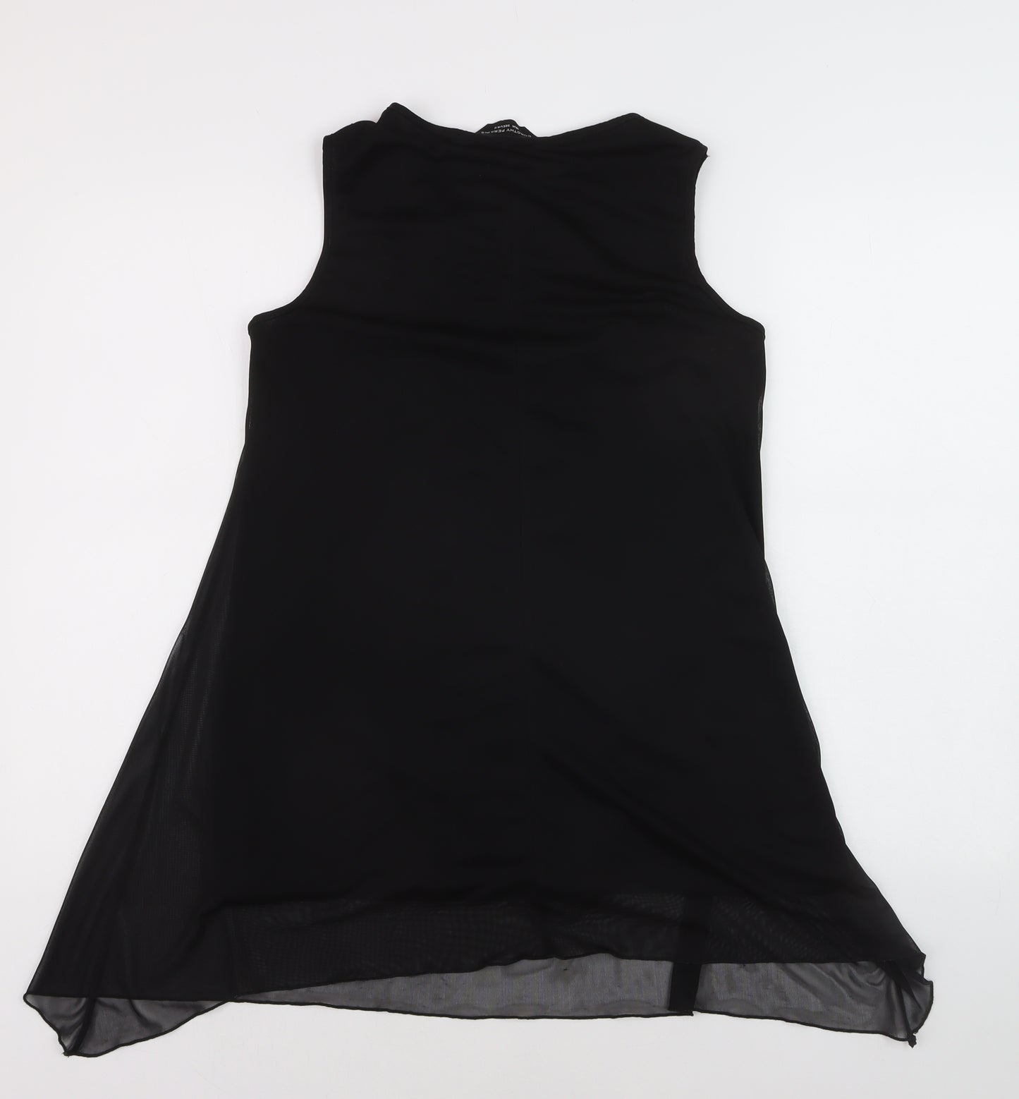 Dorothy Perkins Women's Black Beaded Chiffon Tunic Blouse Size 10